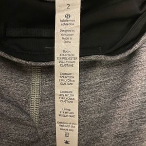 lululemon athletica Pants - Lululemon Grey and Black Crop Size 2 lululemon athletica Pants - Lululemon Grey and Black Crop Size 2